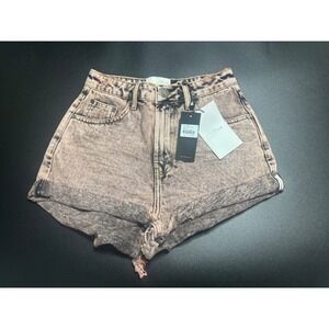 One Teaspoon NWT Night Haze Bandits High Waist Denim Short Pink/Black Size 26‎